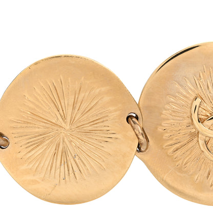 Chanel Enamel CC Disc Drop Medallion Earrings Gold Black 5 of 5