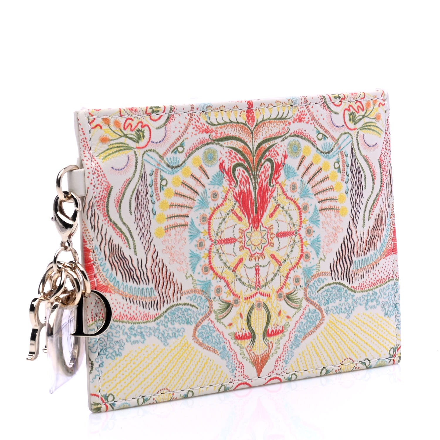 Christian Dior Calfskin Printed Dior in Lights Lady Dior Card Holder Latte 2 of 5