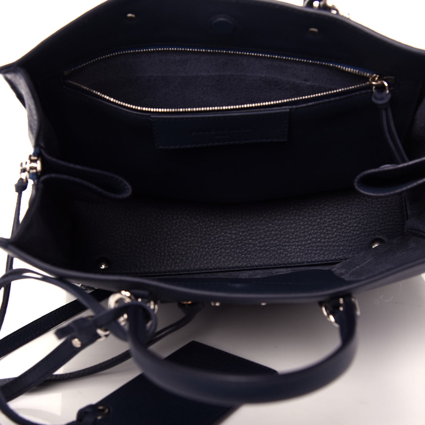 Veau Papier A6 Zip Around Tote Bleu Profond