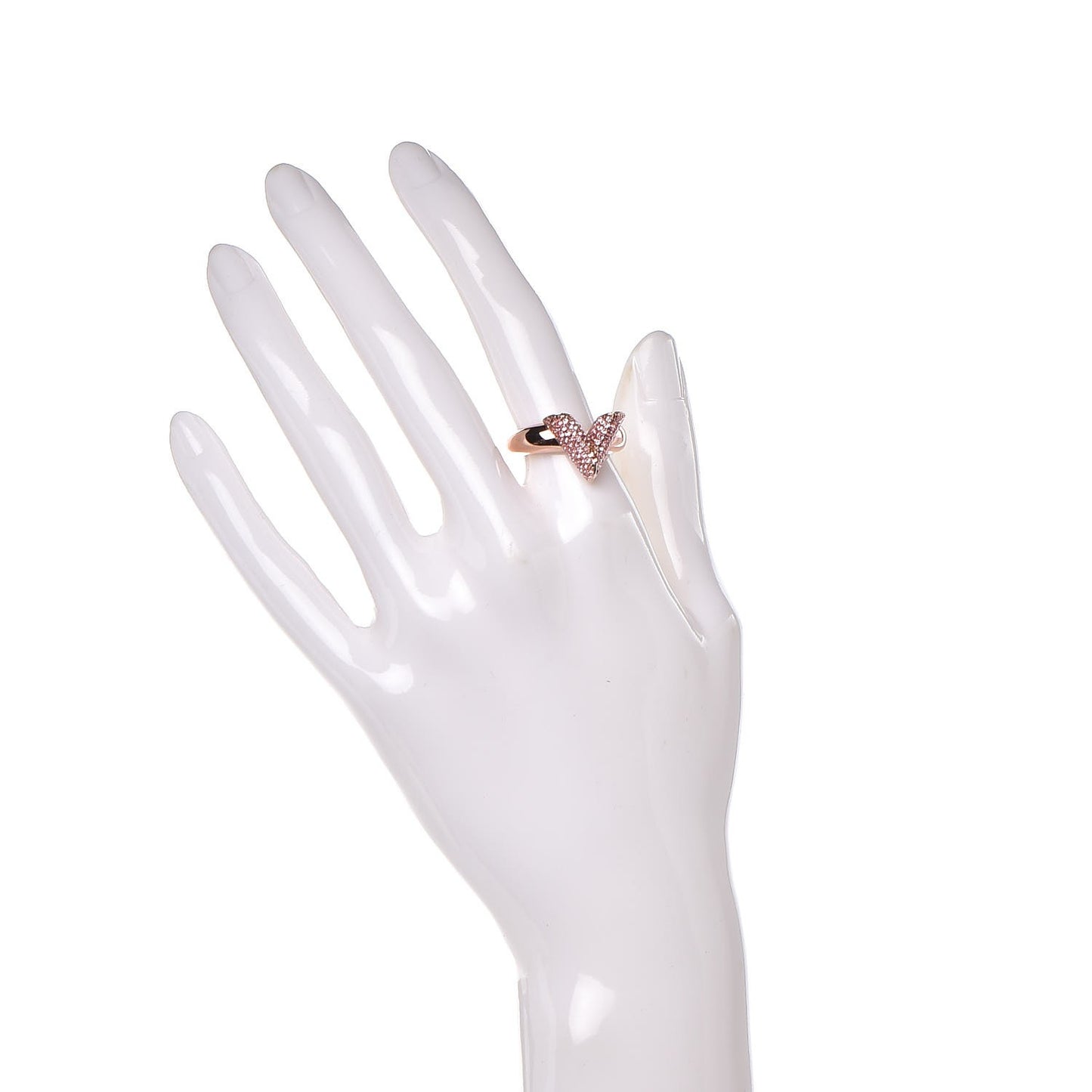 Crystal Essential V Strass Ring S 6.5 Pink Gold