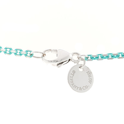 Tiffany Sterling Silver Enamel Heart Key Pendant Chain Necklace Blue 5 of 6