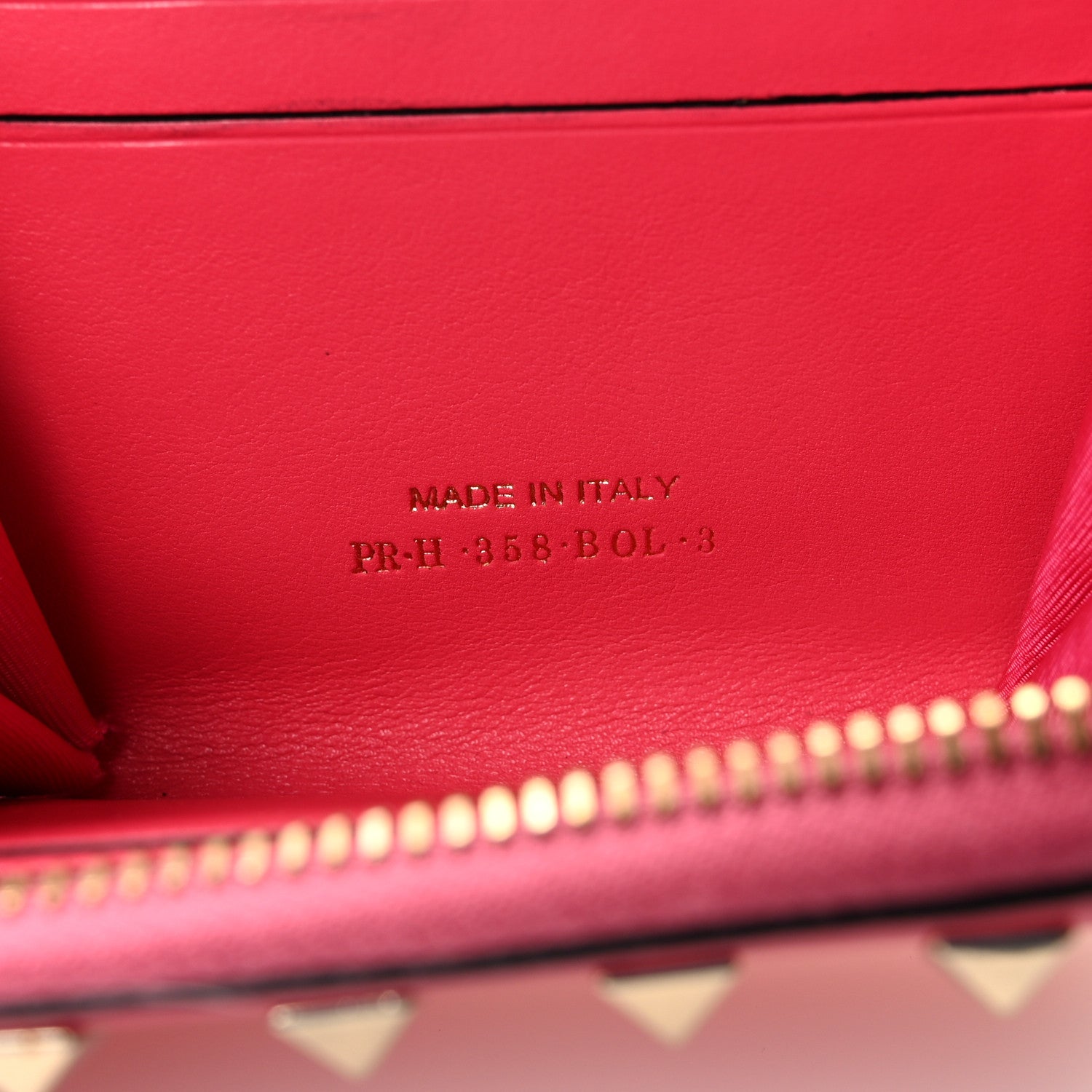 Valentino Garavani Calfskin Rockstud Zip Around Coin Case Card Holder Shadow Pink 7 of 8