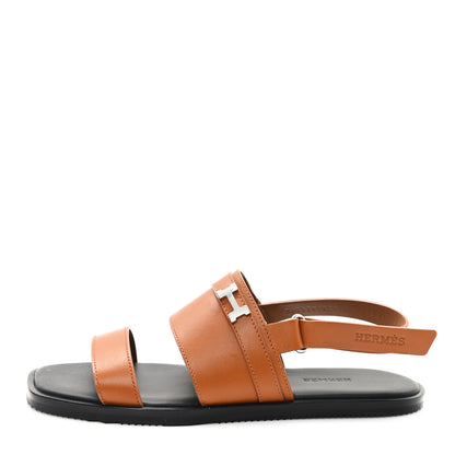 Hermes Calfskin Womens Henrio Sandals 40 Naturel 1 of 10