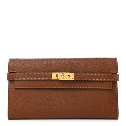 Hermes Chevre Mysore Kelly Longue Wallet Marron D'Inde 1 of 6