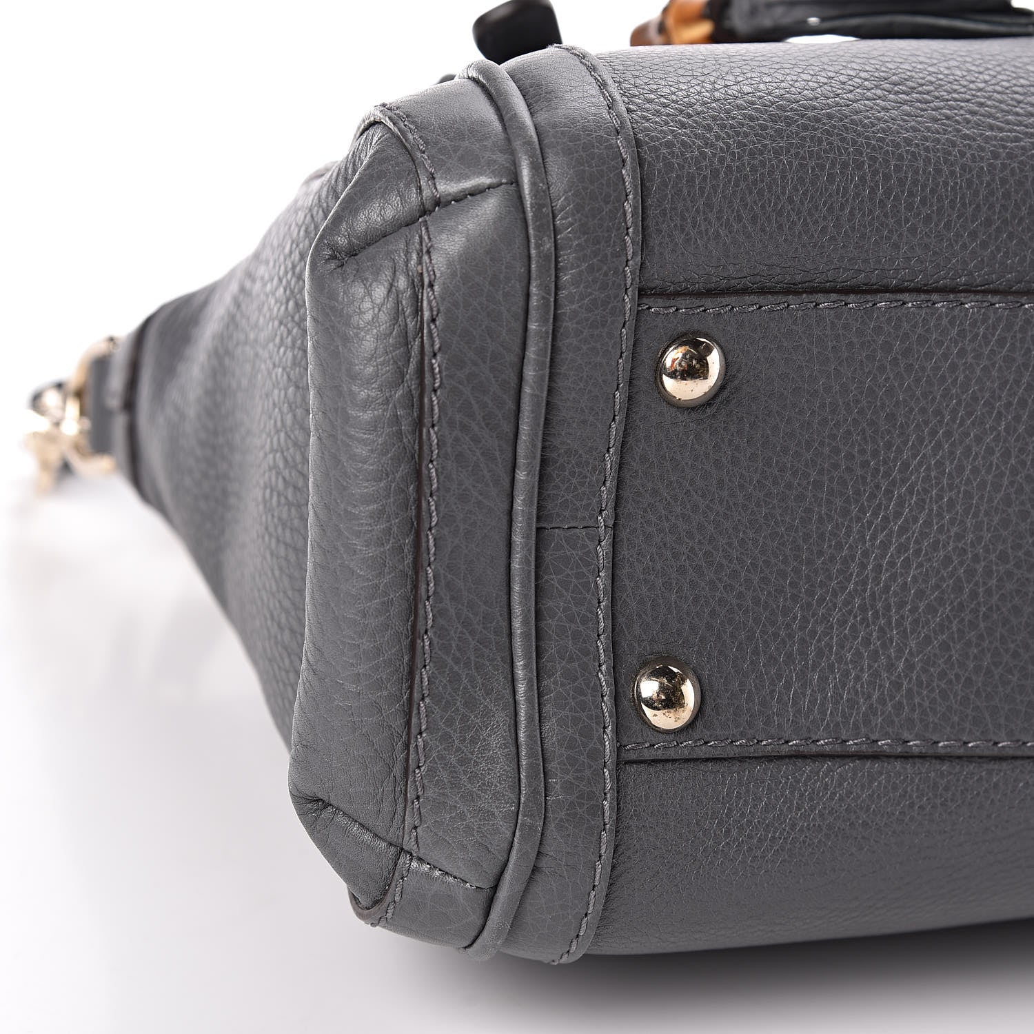 Gucci Pebbled Calfskin Small Bella Top Handle Bag Gray 10 of 13