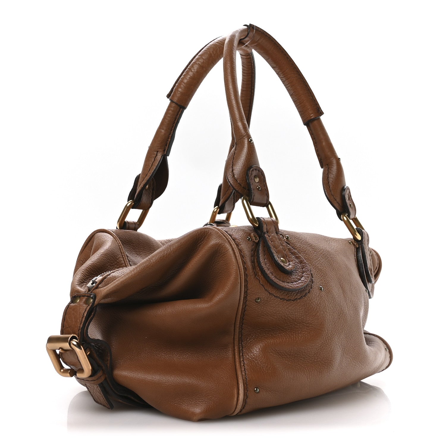 Chloe Calfskin Paddington Front Pocket Tote Muscade 3 of 10