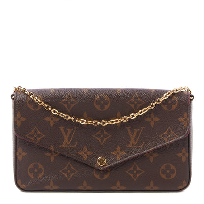 Louis Vuitton Monogram Pochette Felicie Chain Wallet Fuchsia 3 of 9