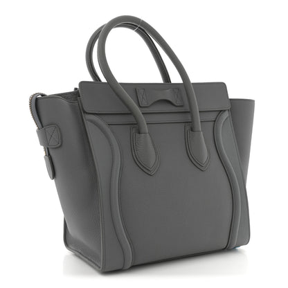 Celine Baby Drummed Calfskin Micro Luggage Kohl 3 of 11
