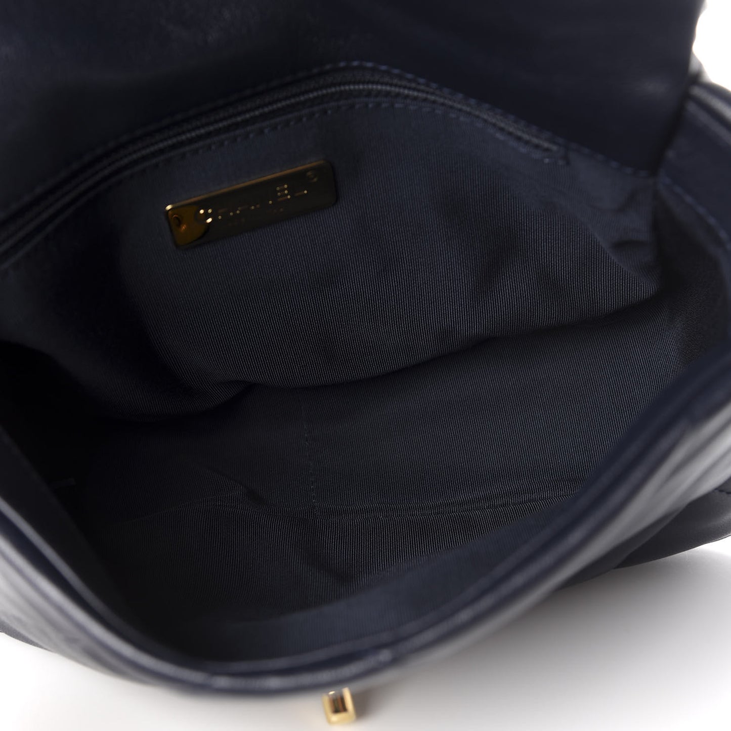 Lambskin Quilted Medium 19 Flap Navy Blue
