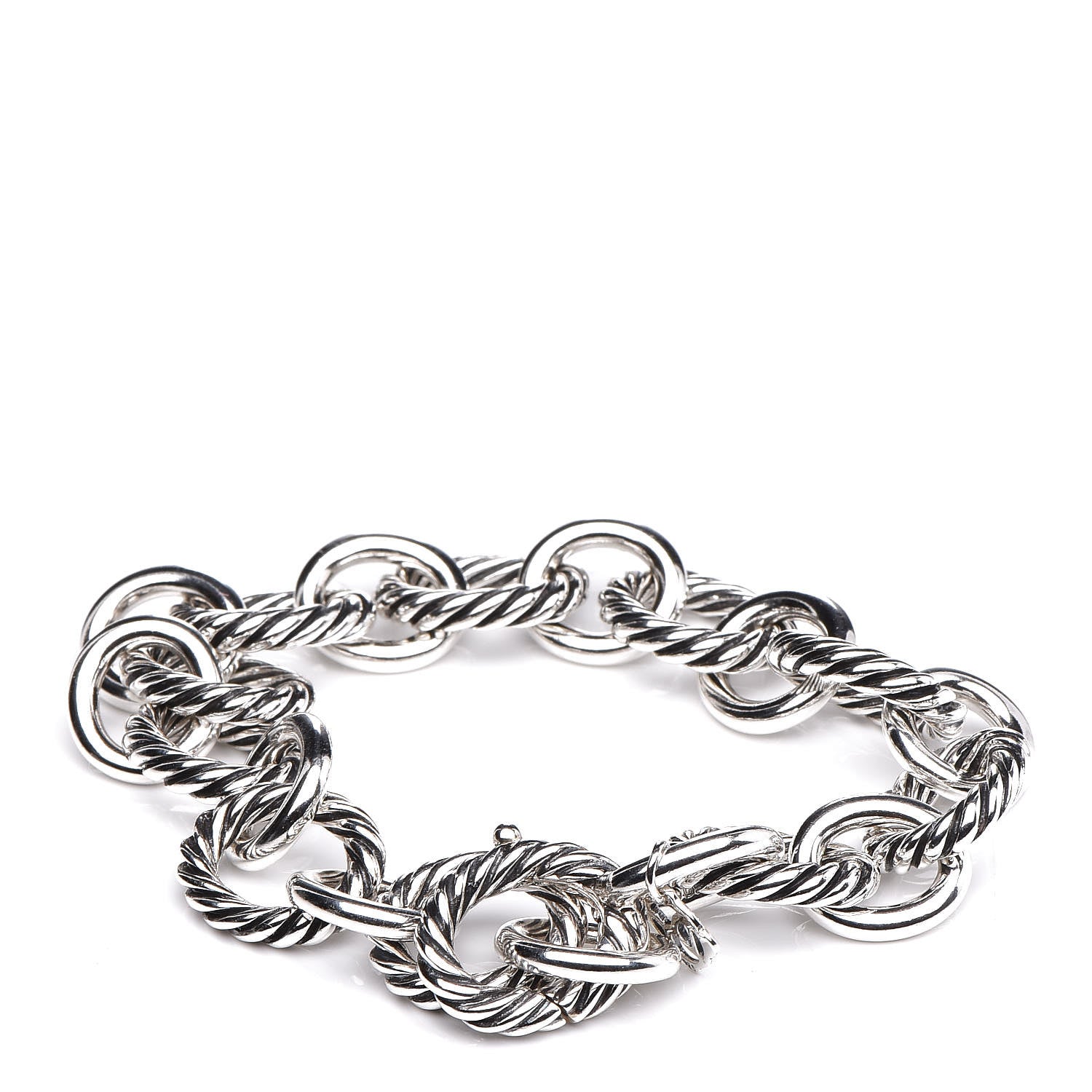 David Yurman Sterling Silver 12mm Large Oval Link Bracelet 3 of 5