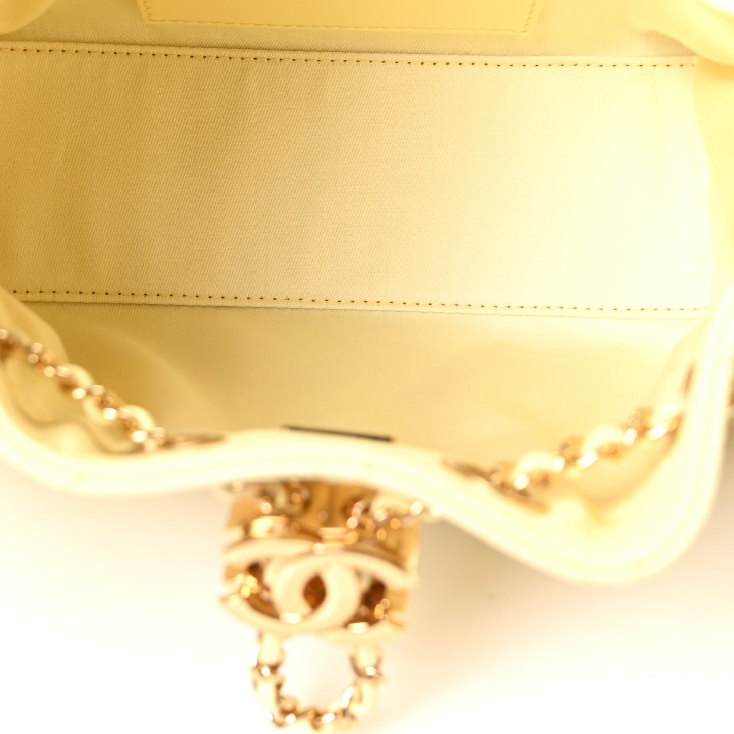 Caviar Quilted Mini Chanel 25 Handbag Light Yellow