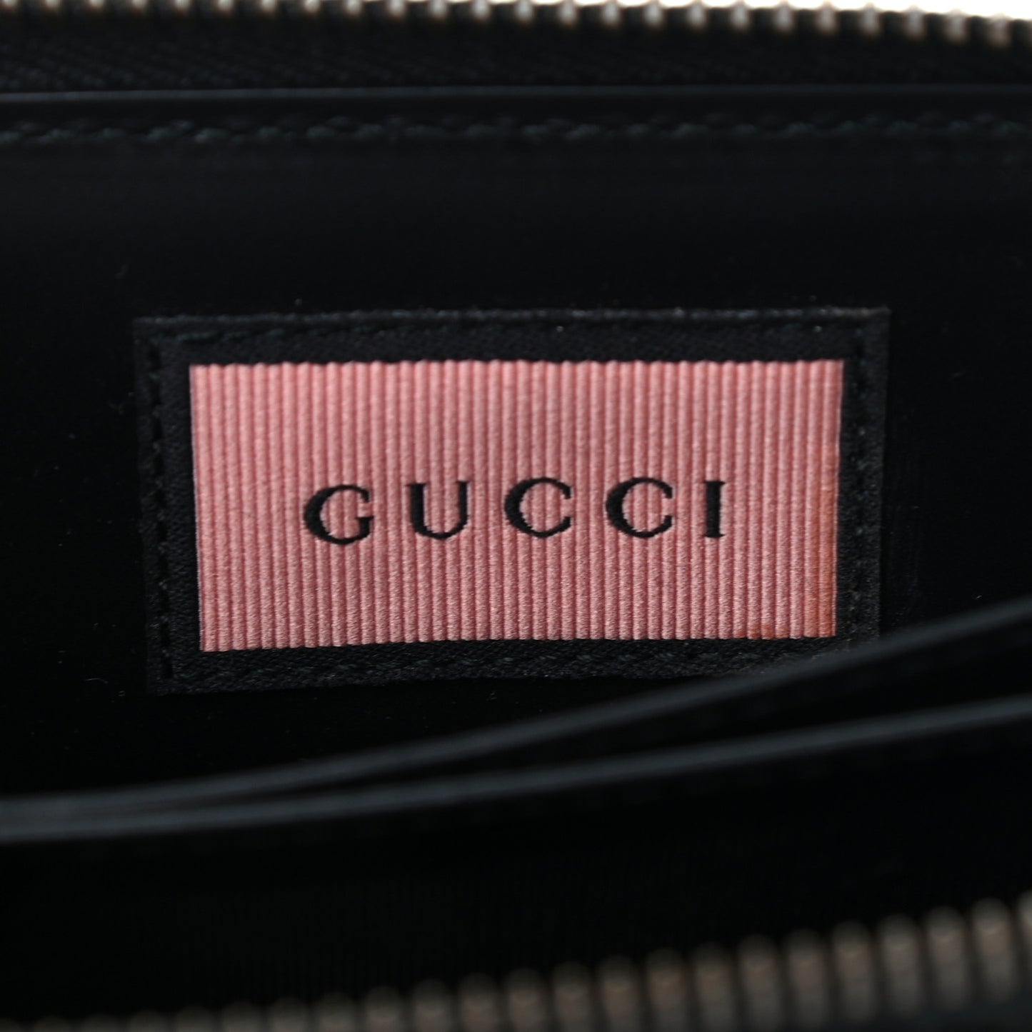 Calfskin GucciGhost Zip Around Card Case Black New Acquamarine