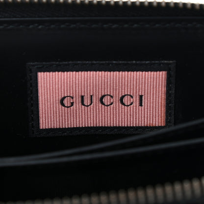 Gucci Calfskin GucciGhost Zip Around Card Case Black New Acquamarine 6 of 7