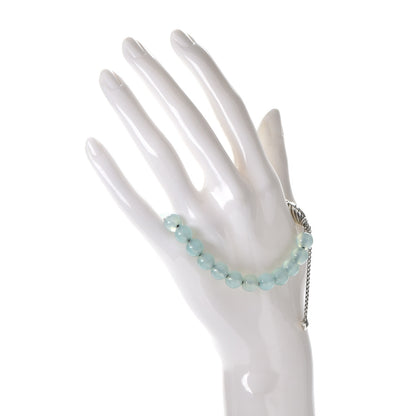 David Yurman Sterling Silver Blue Chalcedony 8mm Spiritual Beads Bracelet 2 of 5