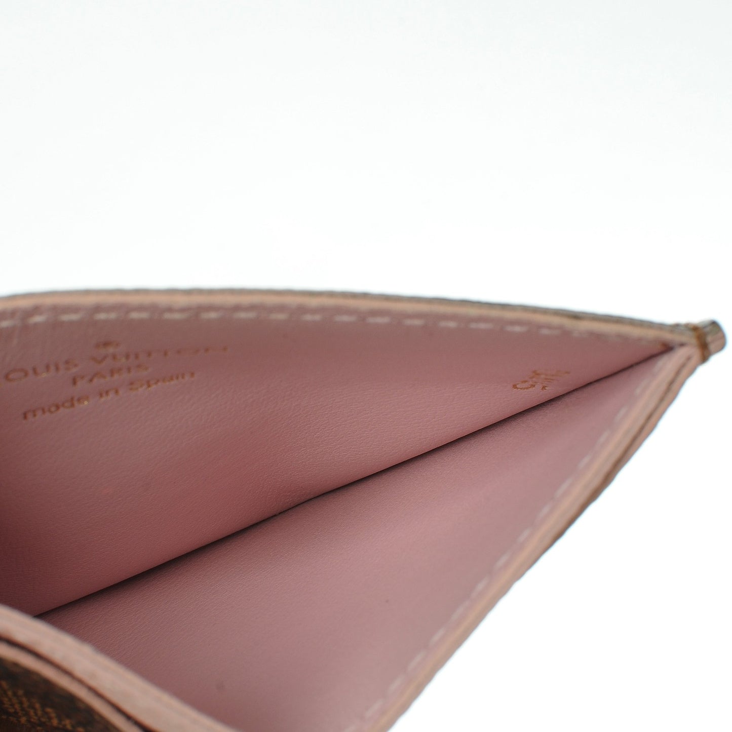 Damier Ebene Caissa Card Holder Rose Ballerine