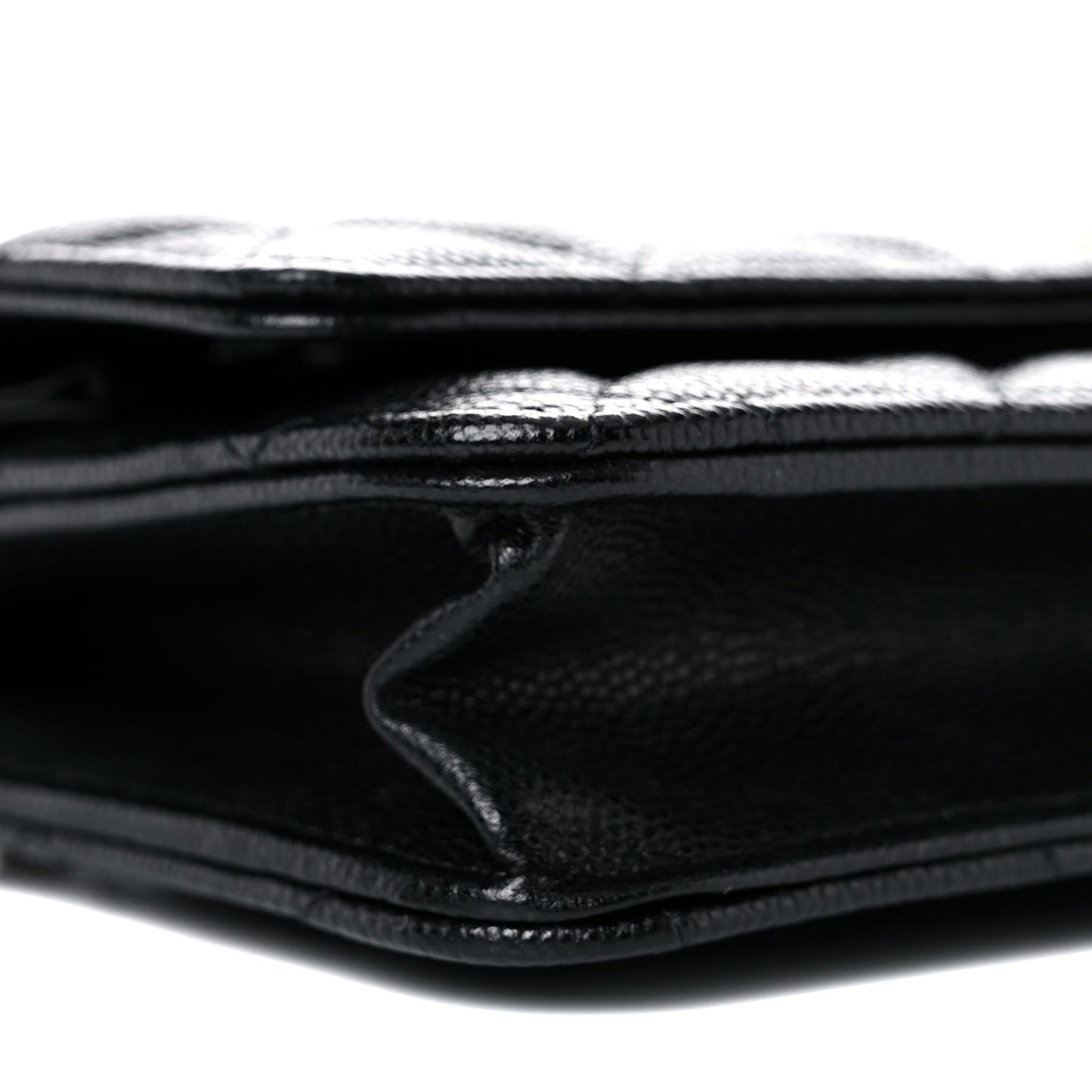 Caviar Quilted Bracelet On Chain Wallet On Chain WOC Black