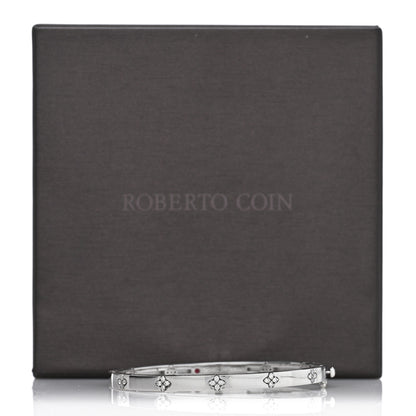 Roberto Coin 18K White Gold Diamond Love in Verona Bangle Bracelet 4 of 4