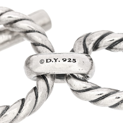 David Yurman Sterling Silver Blue Sapphire 9.5mm Cushion Link Bracelet 3 of 3