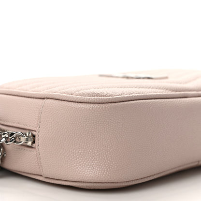 Saint Laurent Grain De Poudre Matelasse Monogram Mini Lou Camera Bag Cement Pink 8 of 10