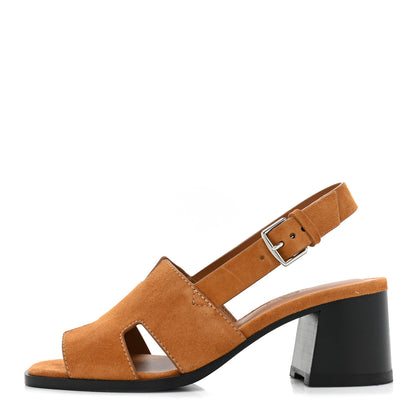 Hermes Suede Goatskin Elbe 60 Sandals 37 Naturel 1 of 9