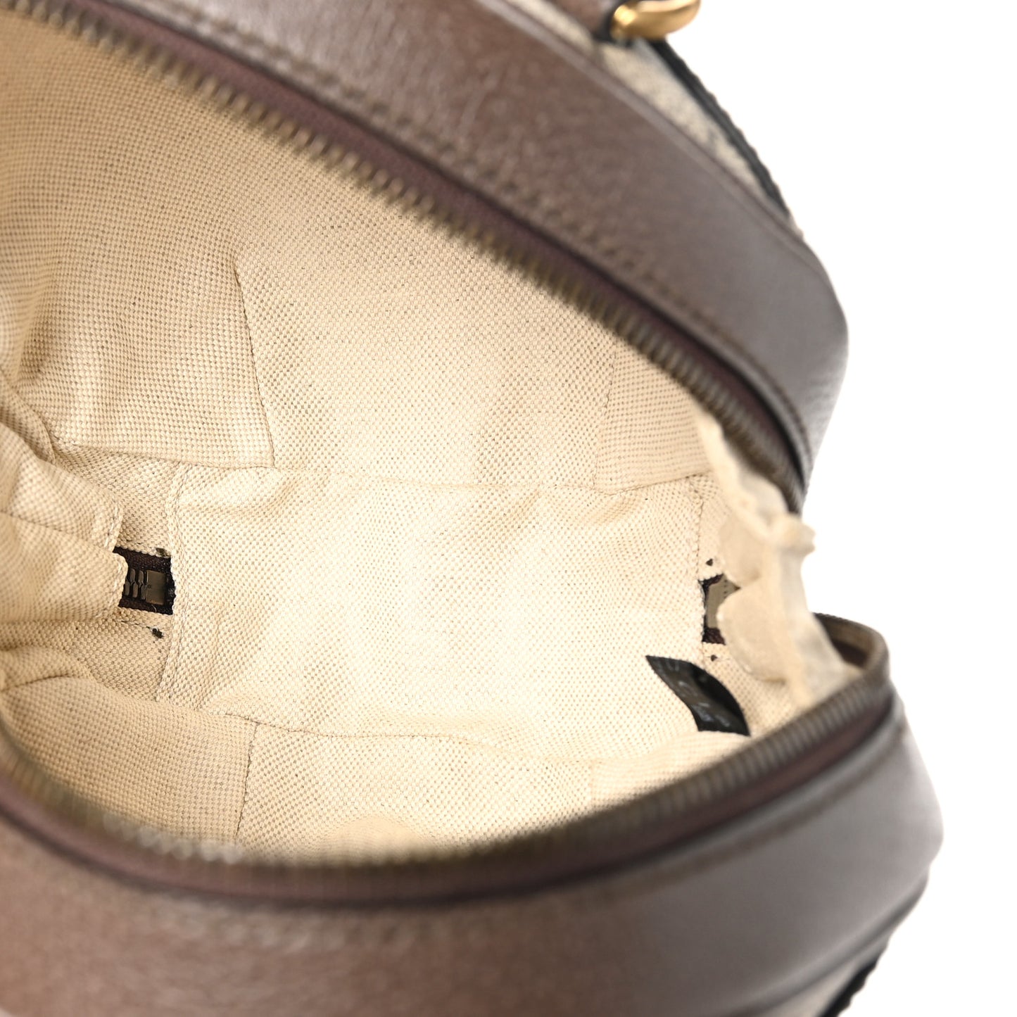 GG Supreme Monogram Textured Dollar Calfskin Web Mini Ophidia Basketball Shaped Shoulder Bag Beige Ebony New Acero