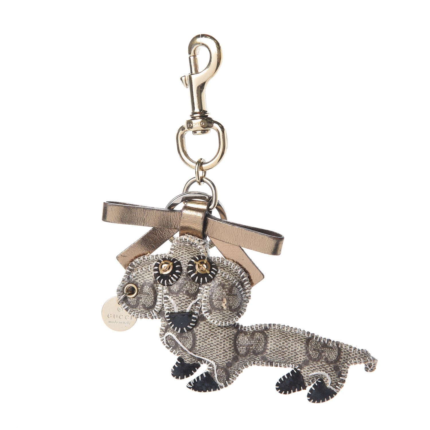 Gucci GG Supreme Dog Key Charm 1 of 2