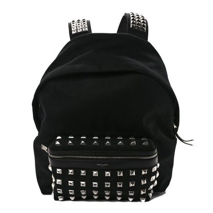 Saint Laurent Canvas City Studded Backpack Black 1 of 7
