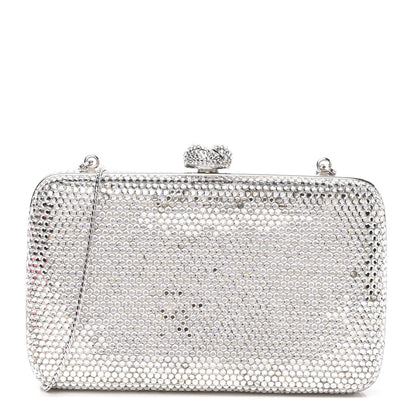 Judith Leiber Crystal Minaudiere Clutch Silver 1 of 9