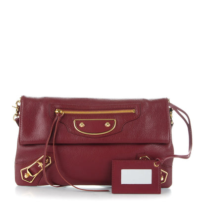 Balenciaga Chevre Gold Metallic Edge Hardware Envelope Clutch Bordeaux 1 of 7