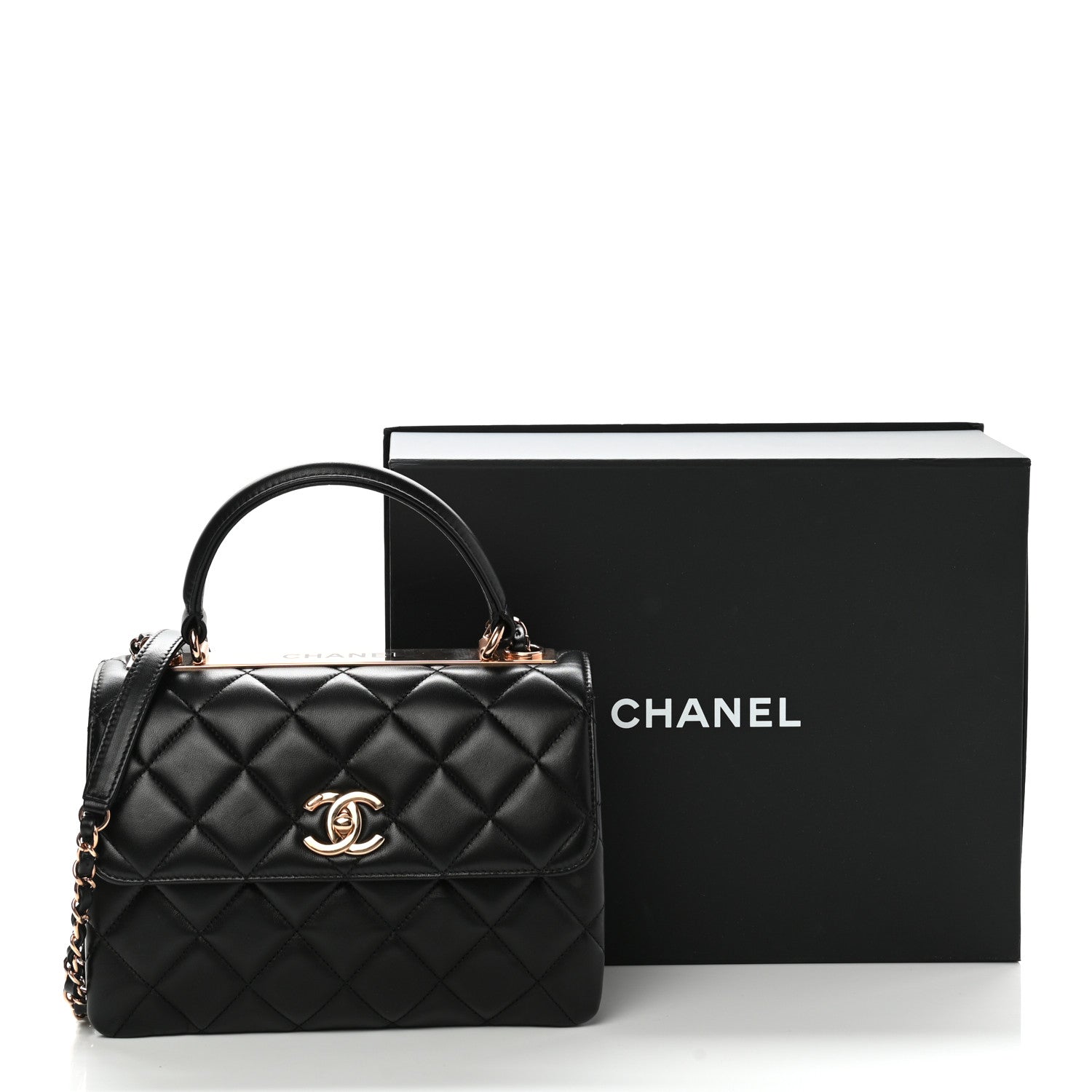 Chanel Lambskin Quilted Small Trendy CC Dual Handle Flap Bag Black 11 of 11