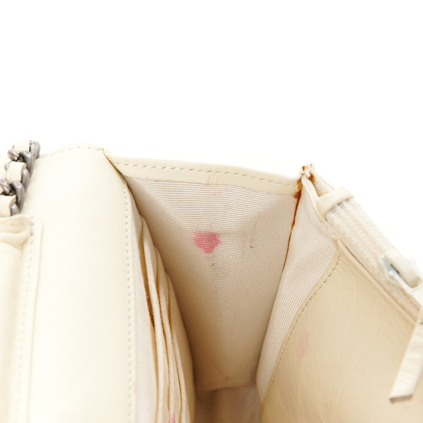 Aged Calfskin Quilted Reissue Wallet On Chain WOC White