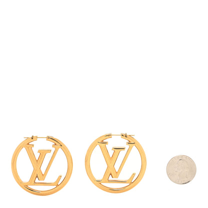 Louis Vuitton Metal Louise Hoop Earrings Gold 2 of 4