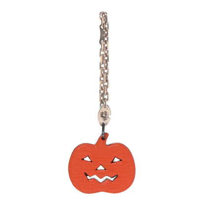Hermes Chevre Pumpkin Key Chain Bag Charm Orange 1 of 5