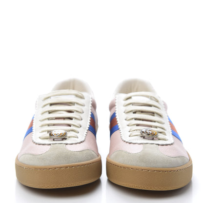 Gucci Calfskin Suede Web Womens G74 Sneakers 40 Oatmeal Soft Rose 2 of 9