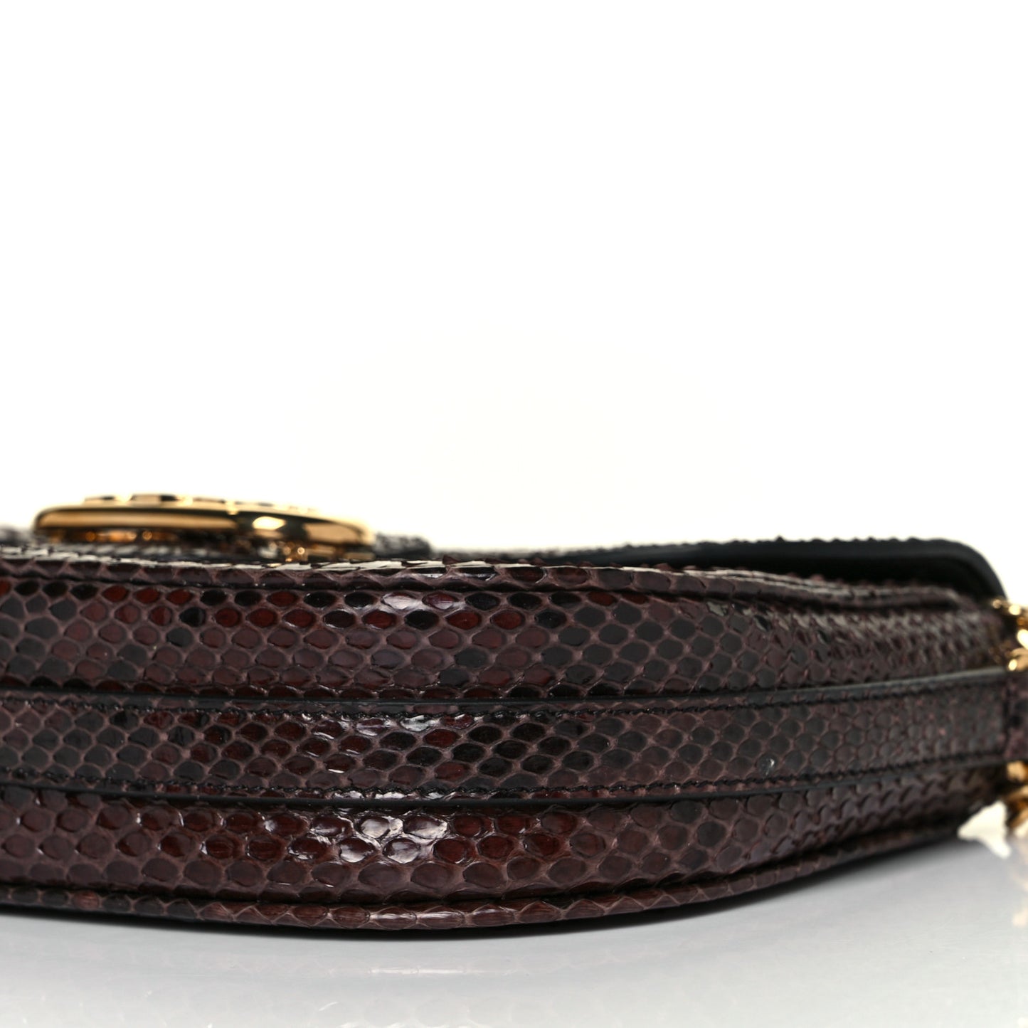 Snakeskin Medium Chain Maillon Triomphe Brown