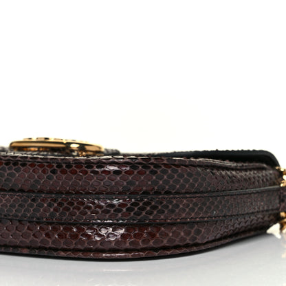 Celine Snakeskin Medium Chain Maillon Triomphe Brown 7 of 7