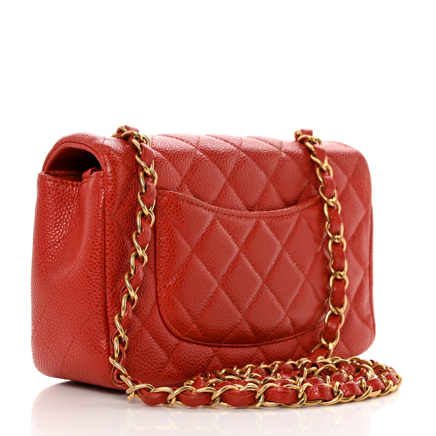 Chanel Pearly Caviar Quilted Mini Rectangular Flap Orange 2 of 12