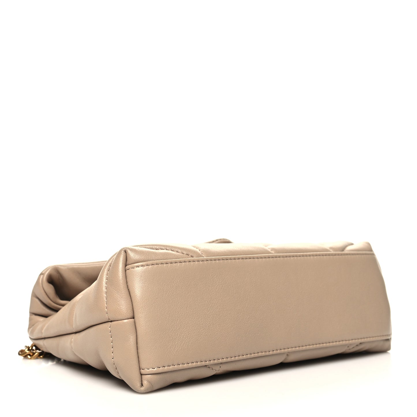 Lambskin Quilted Toy Loulou Puffer Monogram Chain Satchel Dark Beige