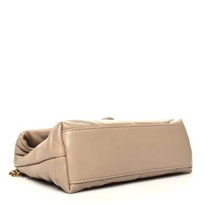 Saint Laurent Lambskin Quilted Toy Loulou Puffer Monogram Chain Satchel Dark Beige 4 of 11