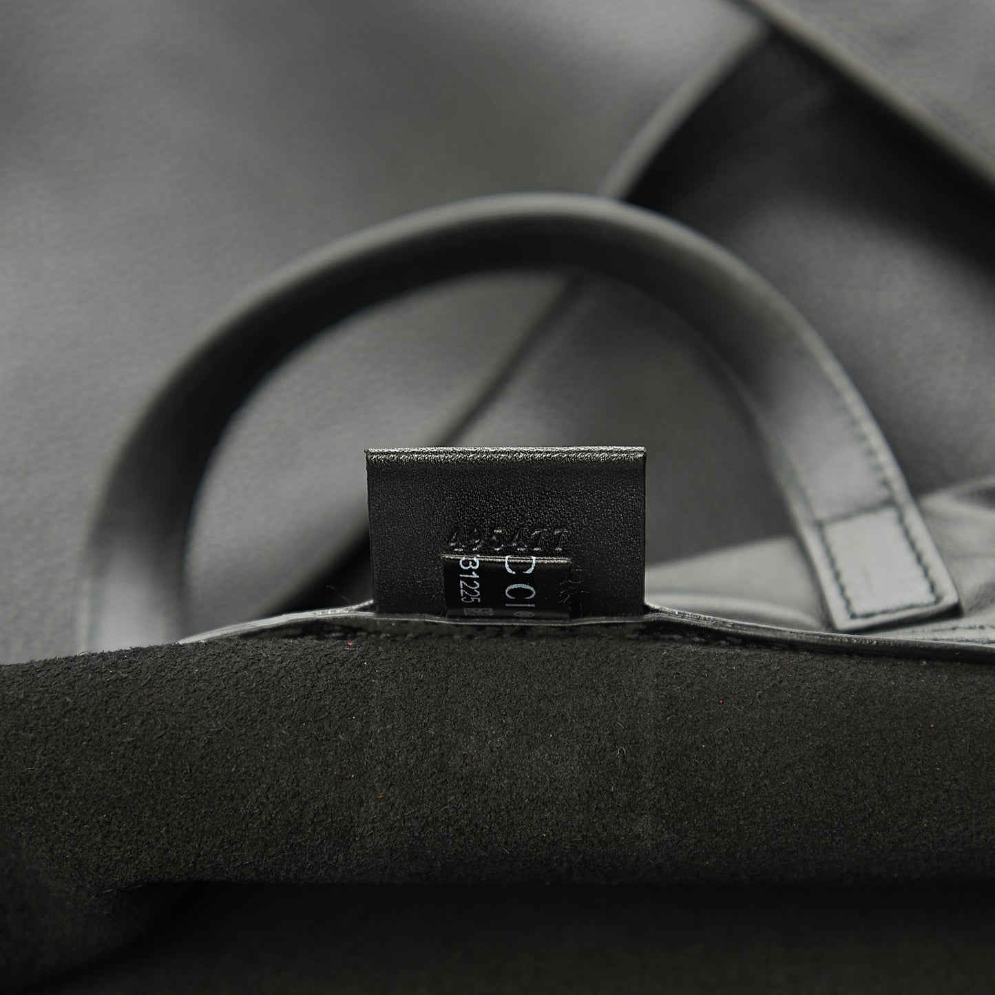 Calfskin Logo Drawstring Backpack Black