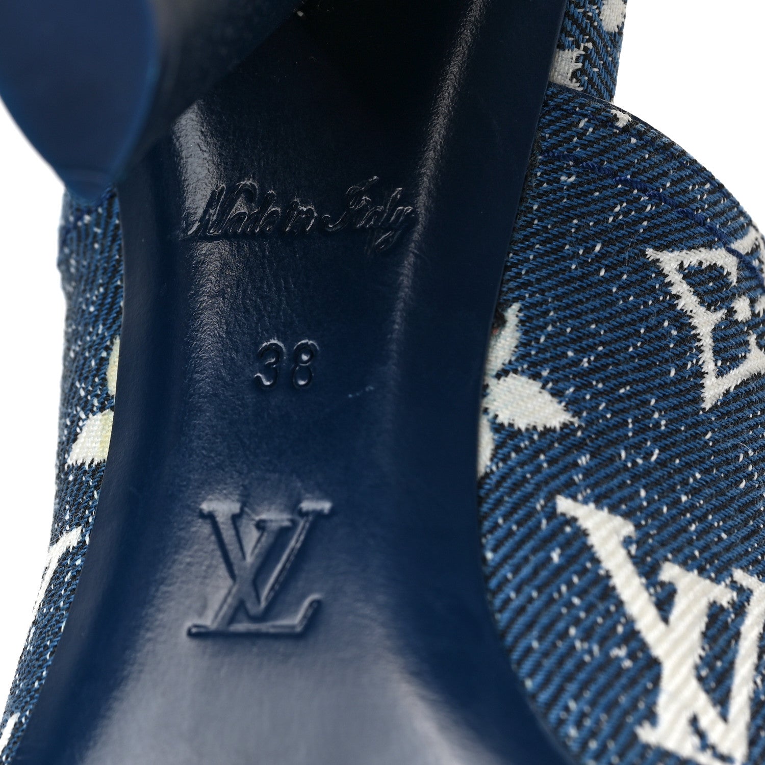 Louis Vuitton Denim Monogram Silhouette Mules 38 Navy Blue 6 of 9