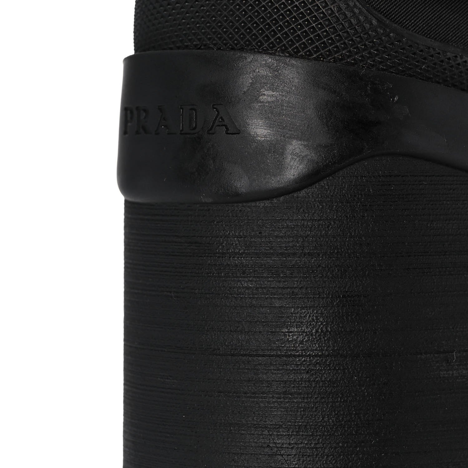 Prada Nylon Lug Sole Chelsea 55mm Boots 39 Black 12 of 12