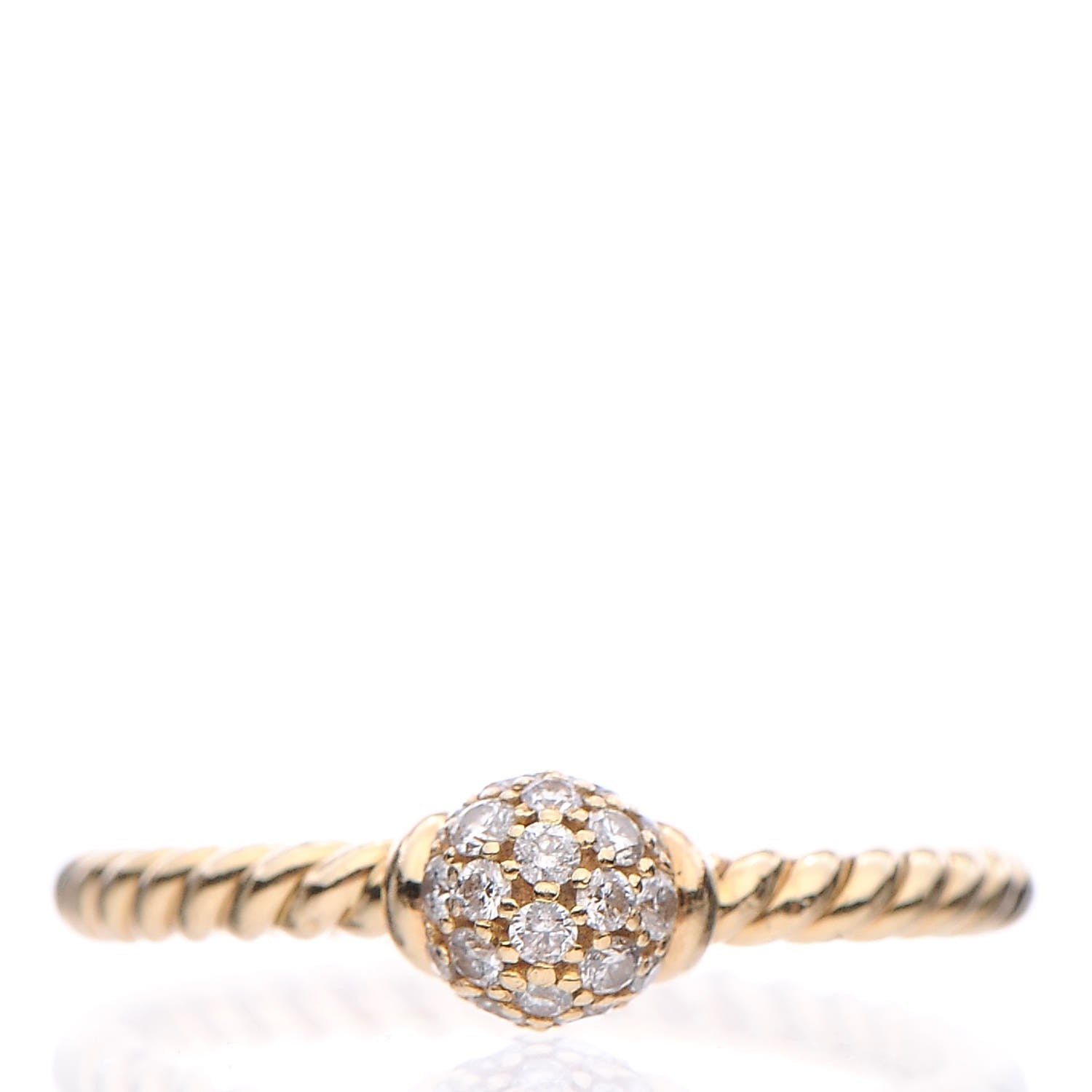 David Yurman 18K Yellow Gold Diamond Petite Solari Station Ring 54 7 1 of 5