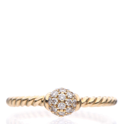 David Yurman 18K Yellow Gold Diamond Petite Solari Station Ring 54 7 1 of 5