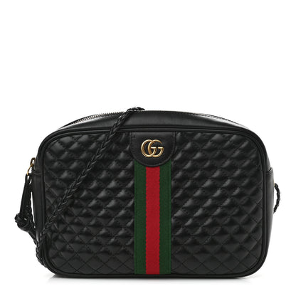 Gucci Calfskin Web Trapuntata Small GG Shoulder Bag Black 1 of 11