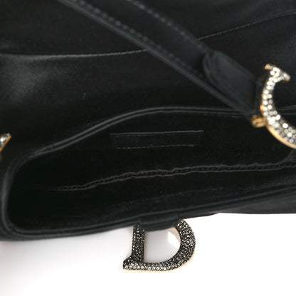 Christian Dior Satin Crystal Mini Saddle Bag Black 5 of 9