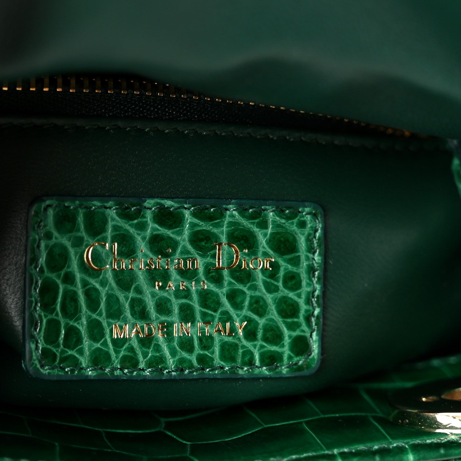 Christian Dior Crocodile Crystal Mini Lady Dior Green 1870920