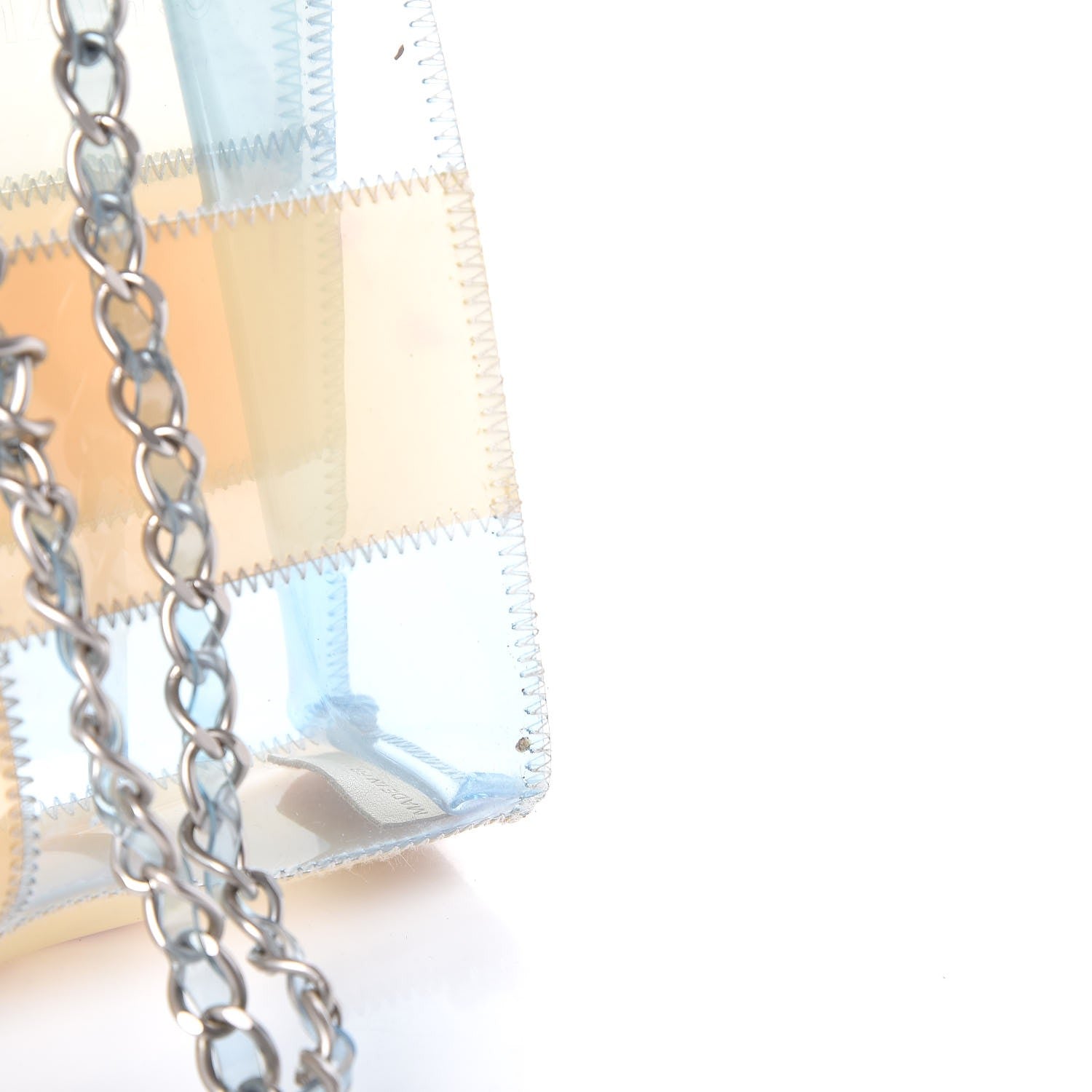 Chanel PVC Stitched Flap Beige Light Blue 9 of 15