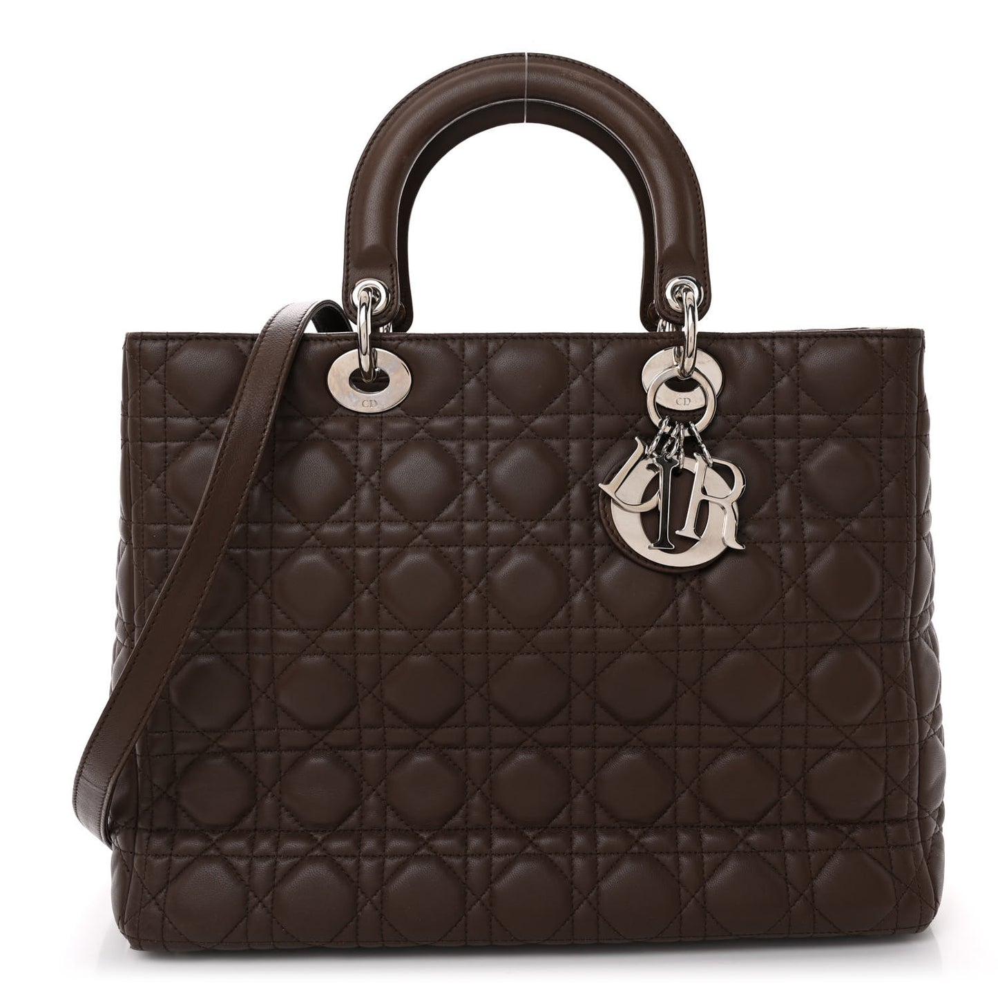 Lambskin Cannage Large Lady Dior Brown