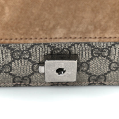 Gucci GG Supreme Monogram Suede Crystal Small Dionysus Shoulder Bag Beige Ebony Taupe 15 of 15